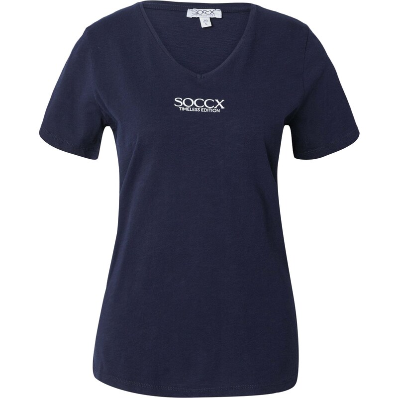 Soccx Тениска морскосиньо / бяло