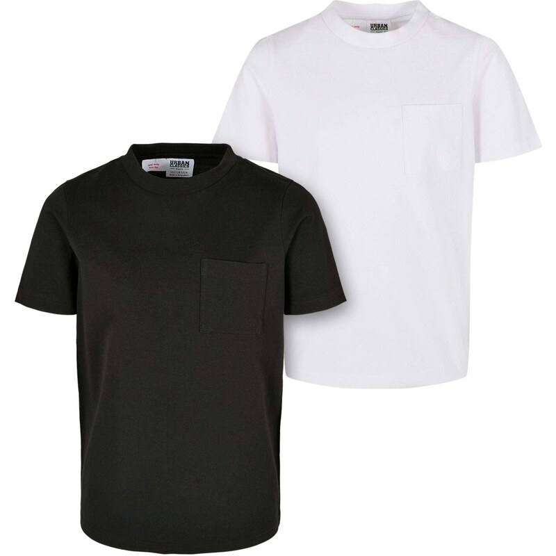 Urban Classics Тениска черно / бял памук