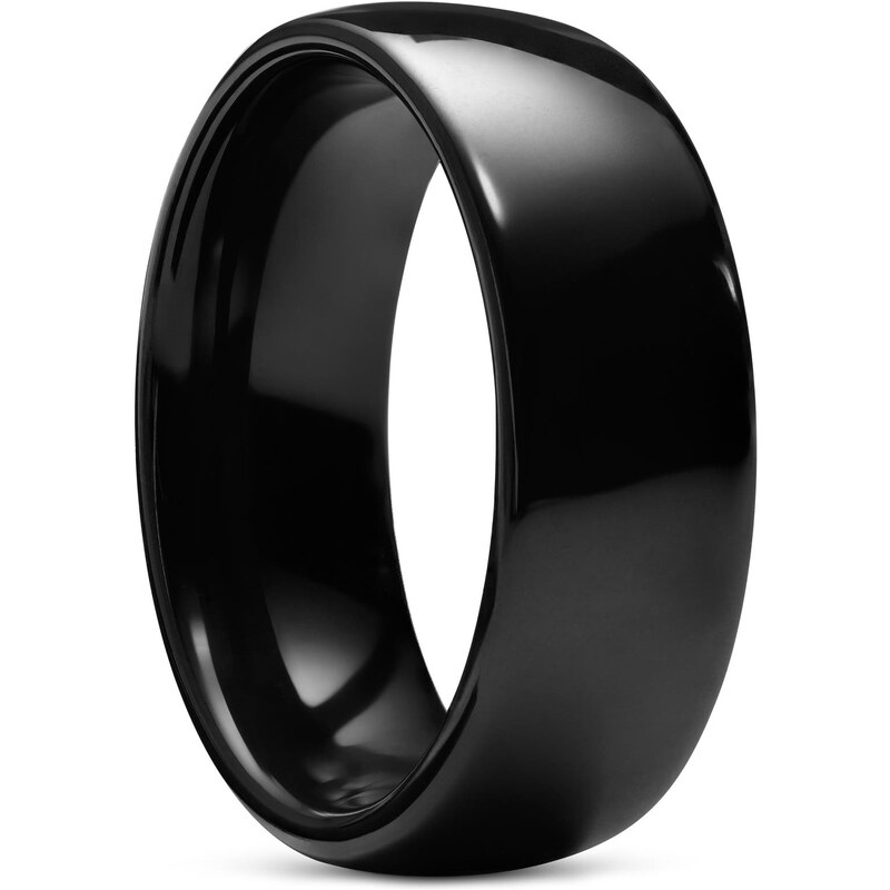 Lucleon Полиран черен керамичен пръстен