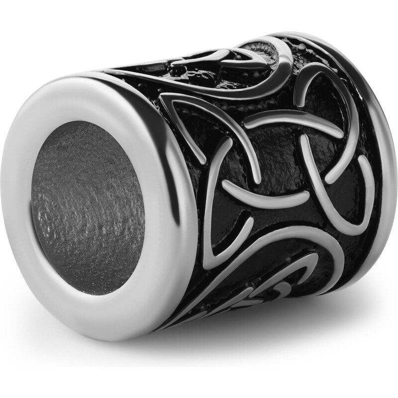 Trendhim Сребрист стоманен пръстен за брада с келтски възел