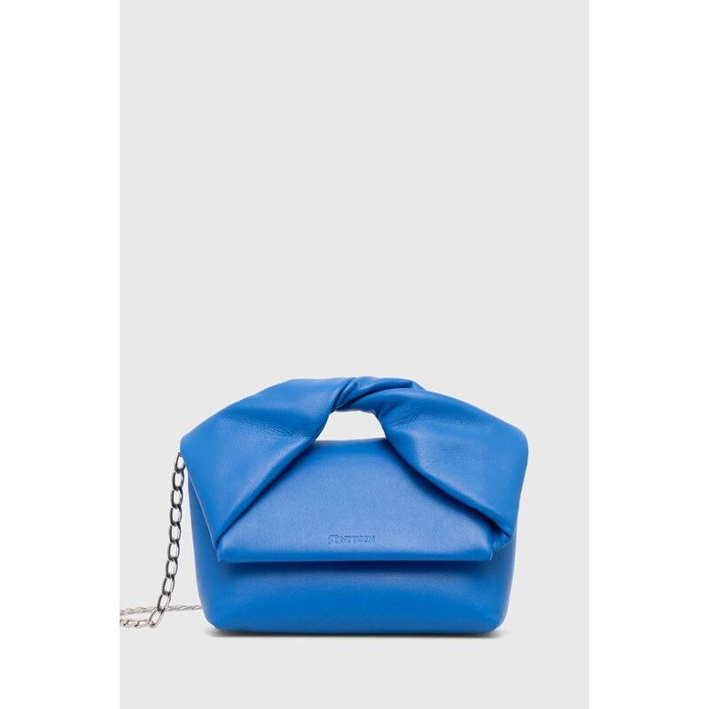 Кожена чанта JW Anderson Midi Twister Bag в синьо HB0595.LA0315.830