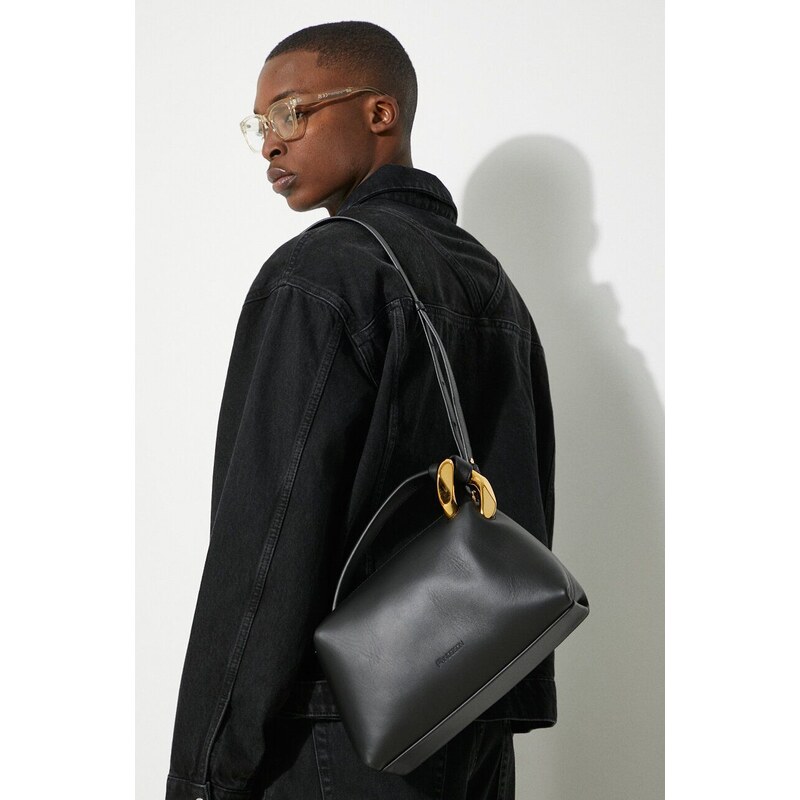 Кожена чанта JW Anderson Corner Bag в черно HB0557.LA0307.999