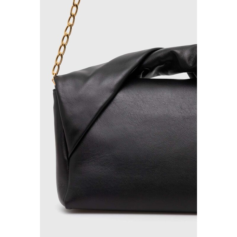 Кожена чанта JW Anderson Large Twister Bag в черно HB0538.LA0315.999