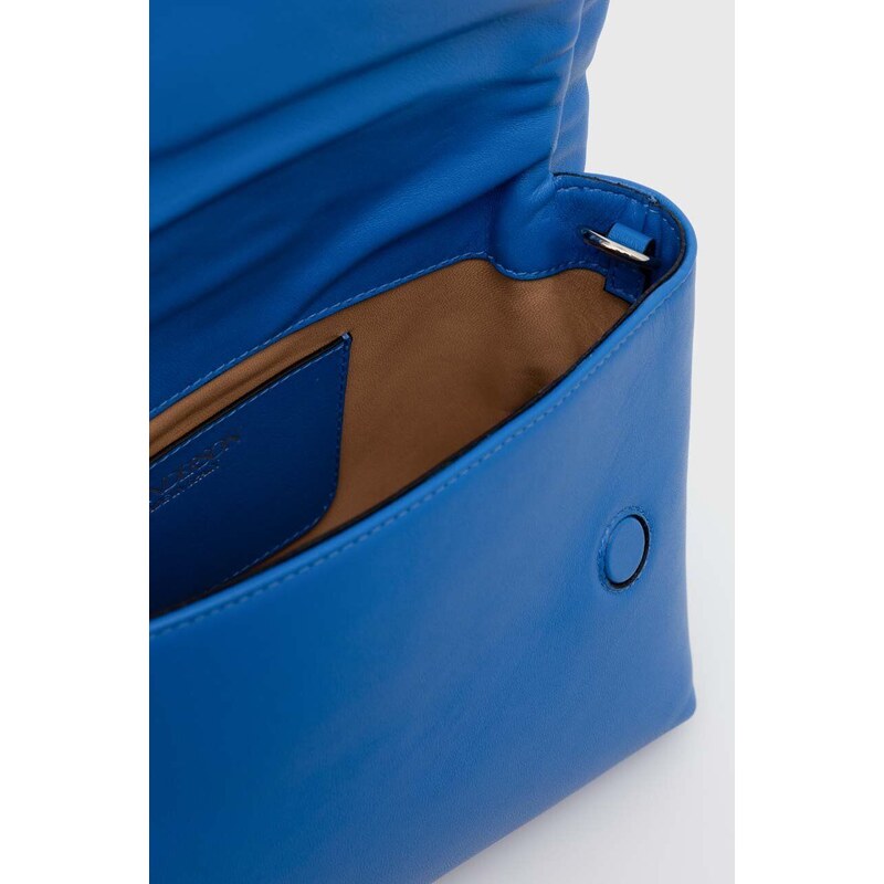 Кожена чанта JW Anderson Midi Twister Bag в синьо HB0595.LA0315.830