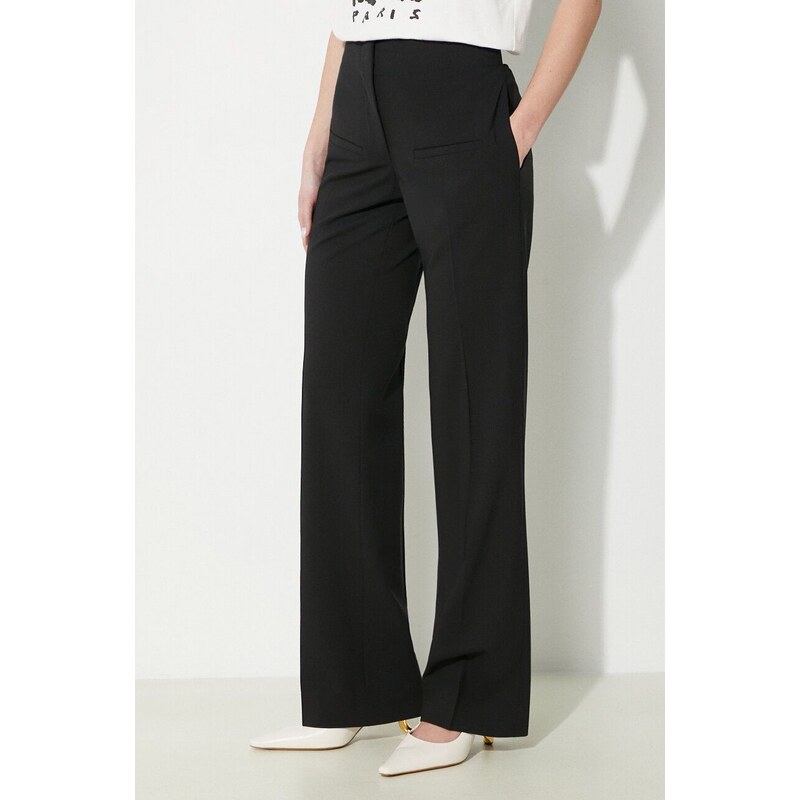 Вълнен панталон JW Anderson Front Pocket Straight Trousers в черно със стандартна кройка, със стандартна талия TR0332.PG1321.999