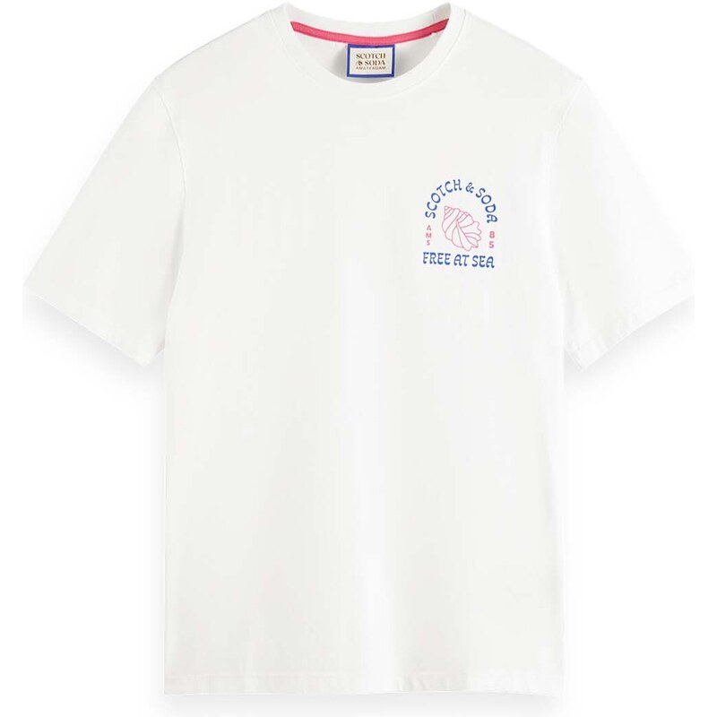 SCOTCH & SODA T-Shirt Left Chest Artwork 176739 SC0006 white