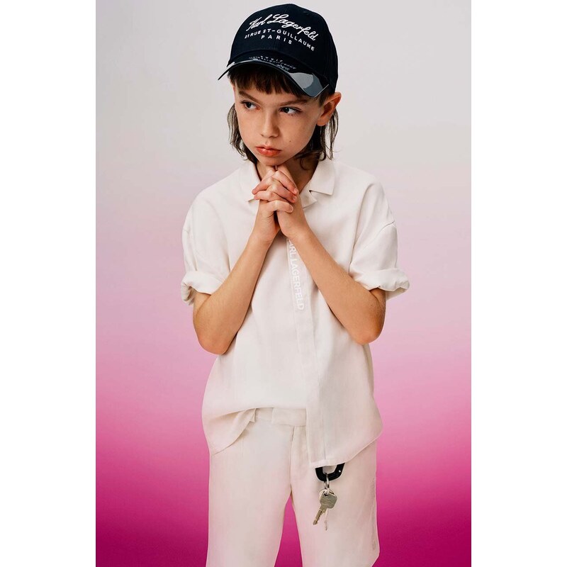 Детска риза Karl Lagerfeld в бежово