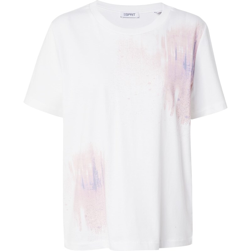 ESPRIT Тениска опал / бледорозово / бяло