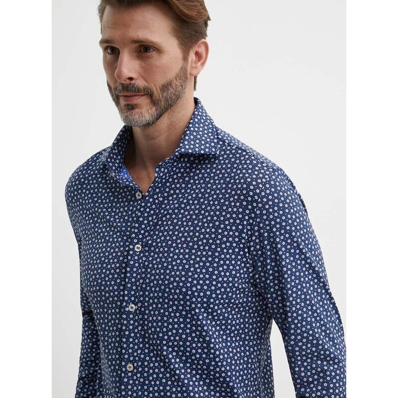 Риза Paul&Shark мъжка в тъмносиньо със стандартна кройка с класическа яка 24413201CF