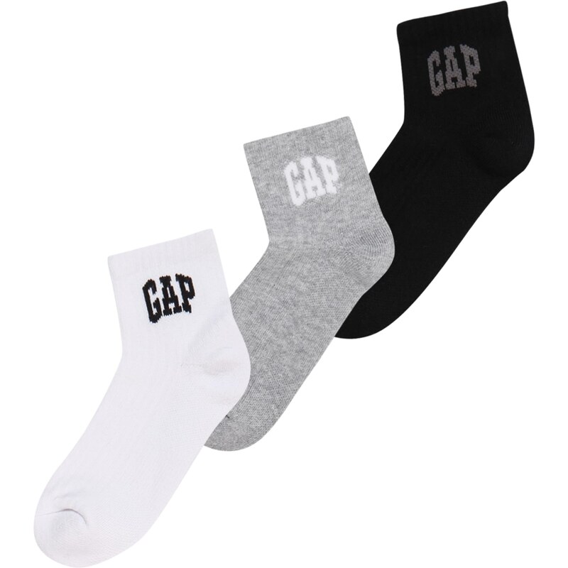 GAP Къси чорапи сив меланж / черно / бяло