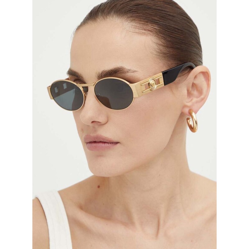 Слънчеви очила Versace в златисто 0VE2264