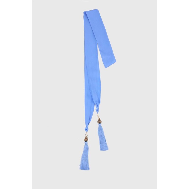 Копринен шал Luisa Spagnoli REPLICA в синьо с изчистен дизайн 541156
