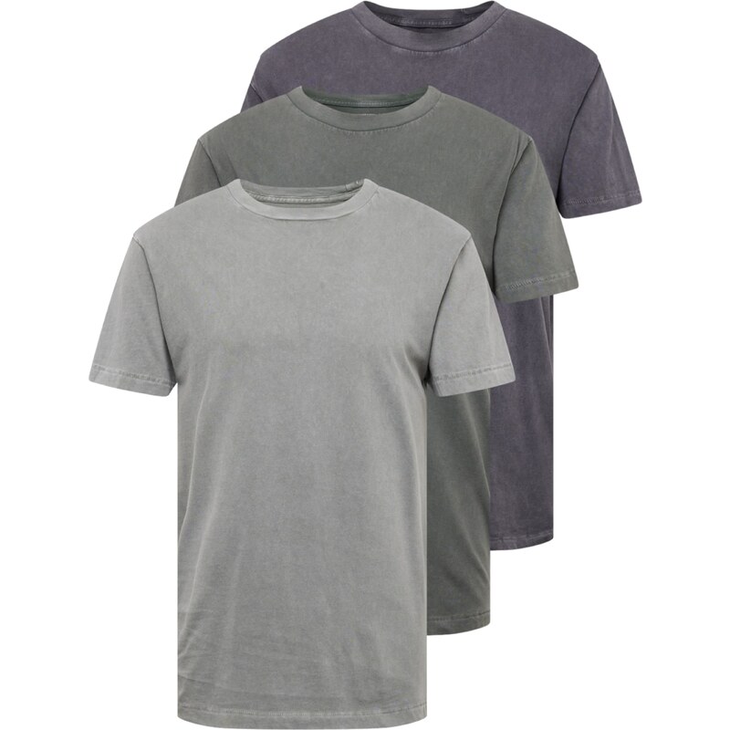 Abercrombie & Fitch Тениска графитено сиво / камък / тъмносиво