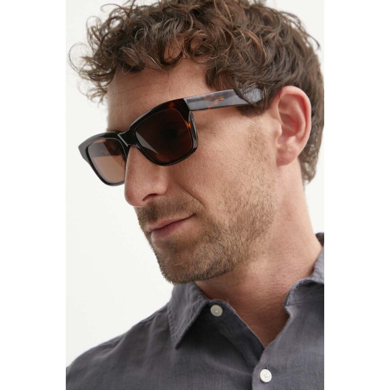 Слънчеви очила Balenciaga в кафяво BB0346S
