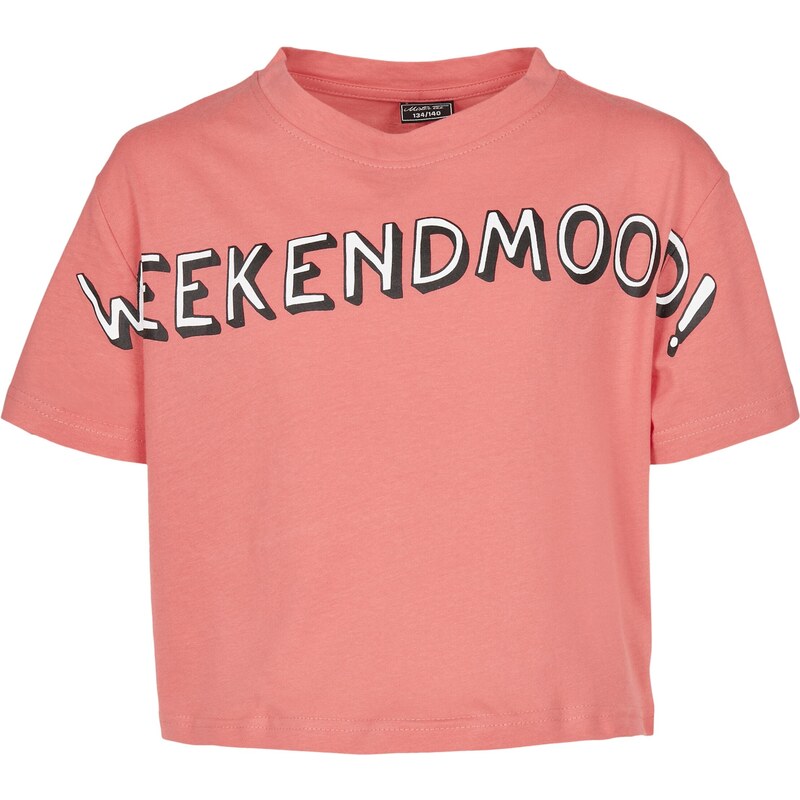 Mister Tee Тениска 'Weekend Mood' светлорозово / черно / бяло