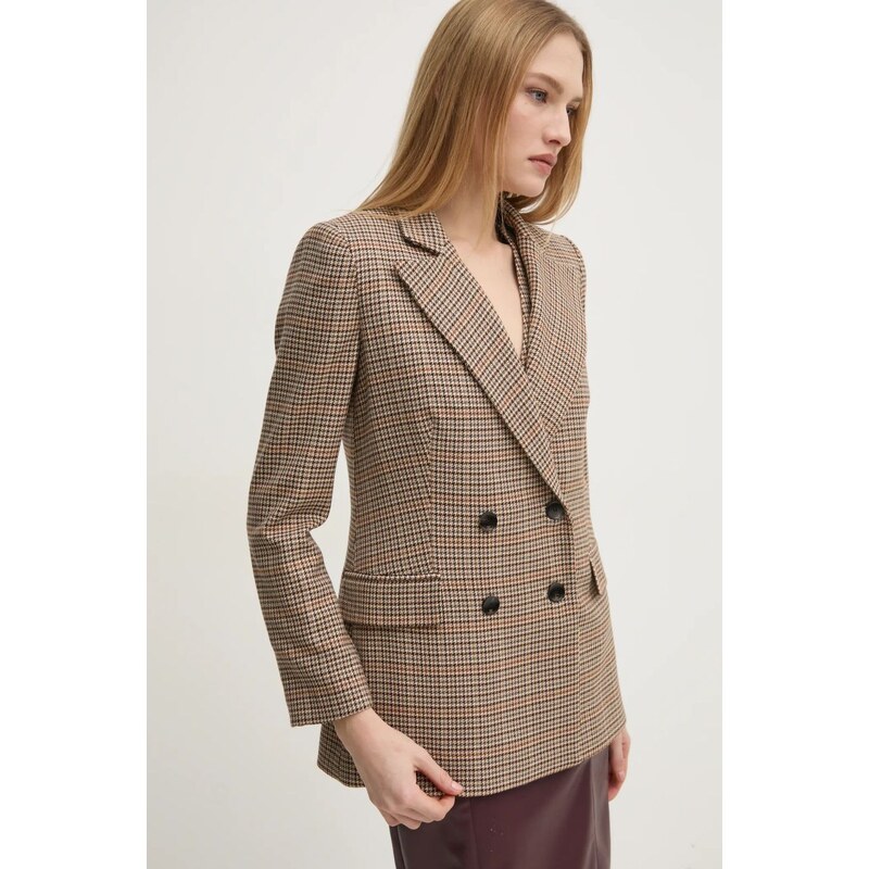 Сако Pedro del Hierro в бежово с двуредно закопчаване с десен 6758304
