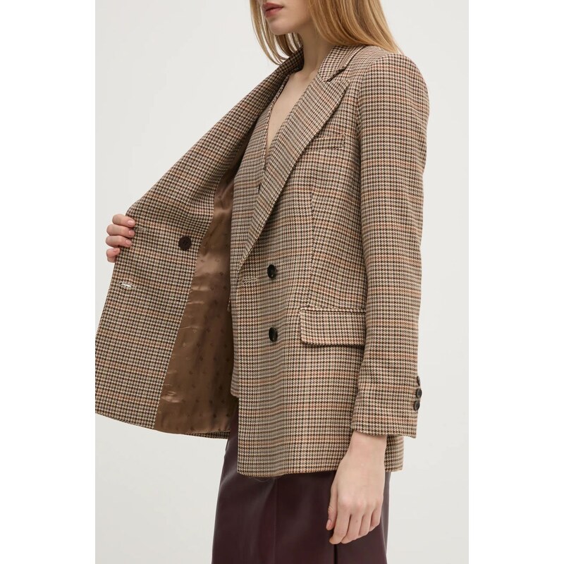 Сако Pedro del Hierro в бежово с двуредно закопчаване с десен 6758304