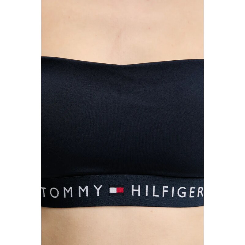 Горнище на бански Tommy Hilfiger в тъмносиньо с леко подплатени чашки UW0UW04136