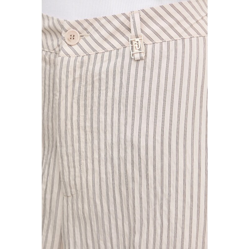 Панталон Liu Jo в бежово с широка каройка, с висока талия WA5399.T4305