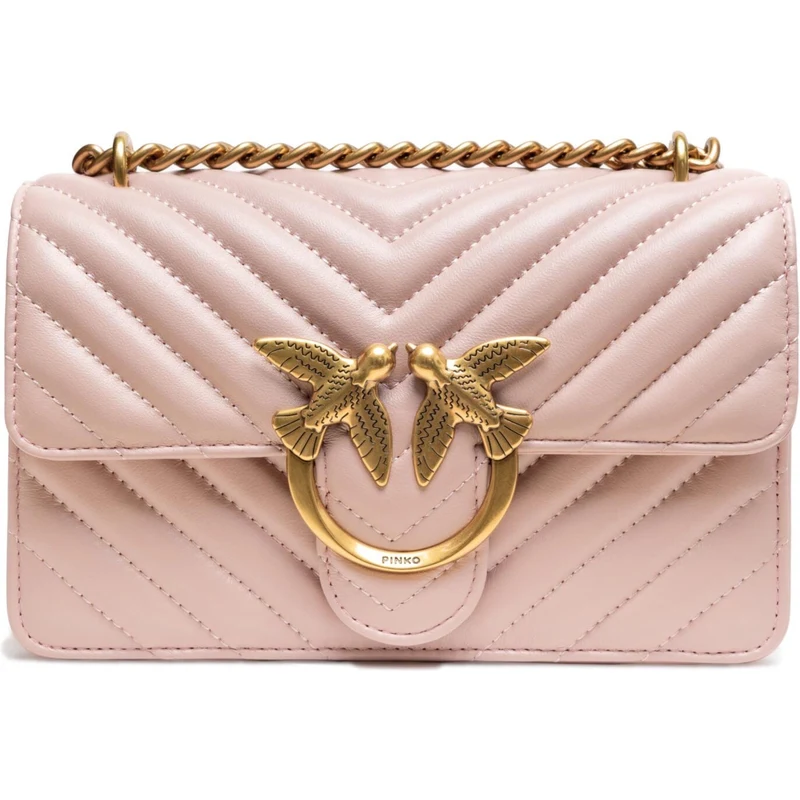 PINKO Powder Pink Love One Mini Shoulder Bag