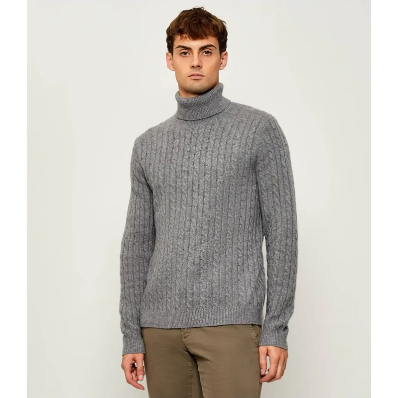 TIGER OF SWEDEN Вълнено блуза с поло яка WILDE | regular fit | с добавка на кашмир