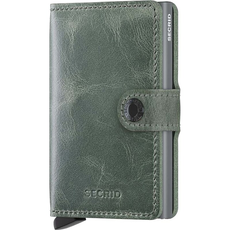 Кожен портфейл Secrid Miniwallet Vintage Sage в зелено