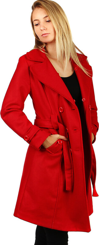 Glara Fleece coat with fur collar