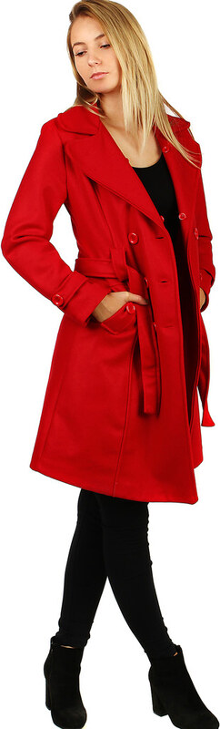 Glara Fleece coat with fur collar