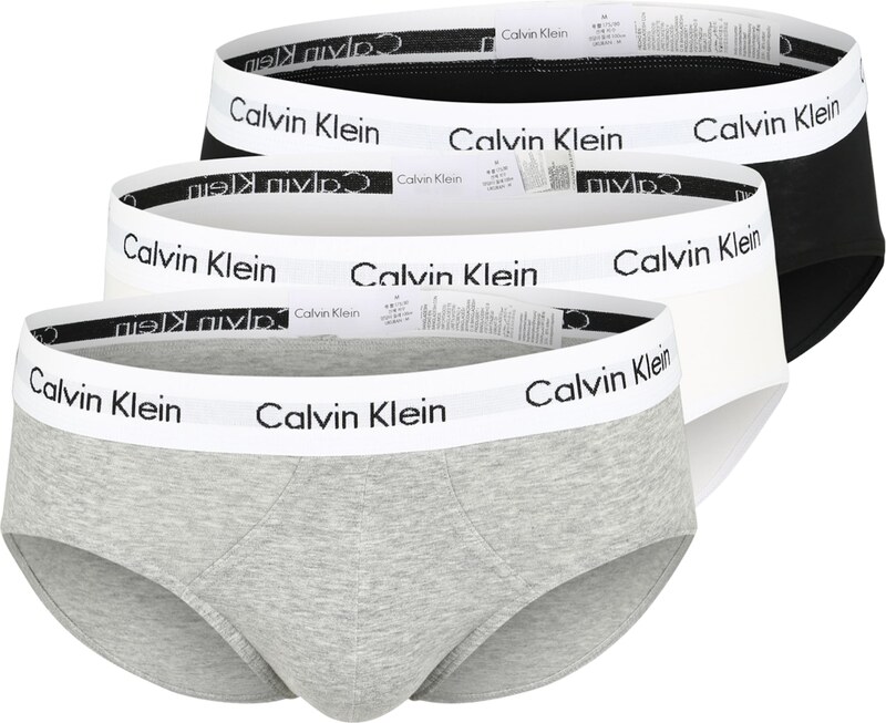 Calvin Klein Underwear Слип сив меланж / черно / бяло