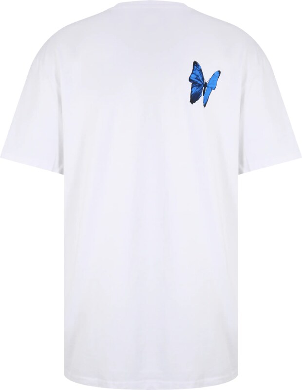 MT Upscale Тениска 'Le Papillon' телесен цвят / кралско синьо / черно / бяло