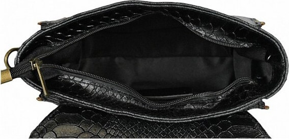 DELIS Дамска чанта Nita GT696, естествена кожа, черна