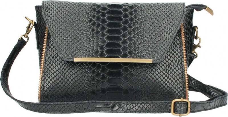 DELIS Дамска чанта Nita GT696, естествена кожа, черна