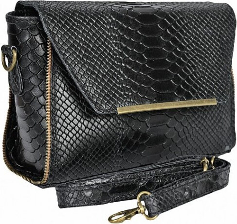 DELIS Дамска чанта Nita GT696, естествена кожа, черна