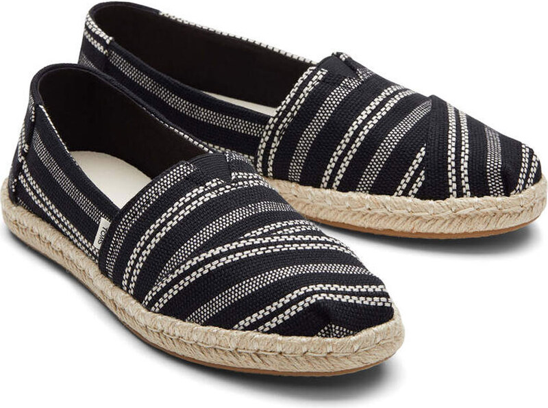Toms Alpargata Rope Black Global Stripe Wmns Жени - Спортни обувки Toms - Черен - 10017852-4