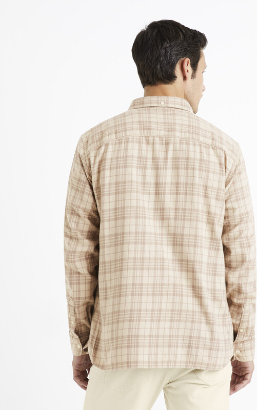 Celio Plaid Flannel Shirt Canewto - Mens