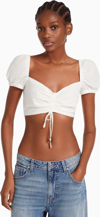 Bershka Блуза бяло