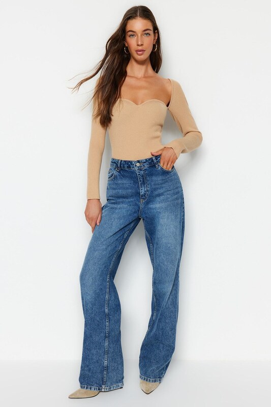 Trendyol норка скъпа яка подробни трикотаж пуловер