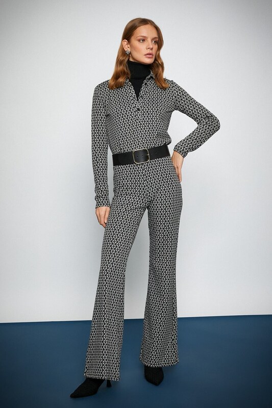 Koton Дамски Зелени Шарени Дънки