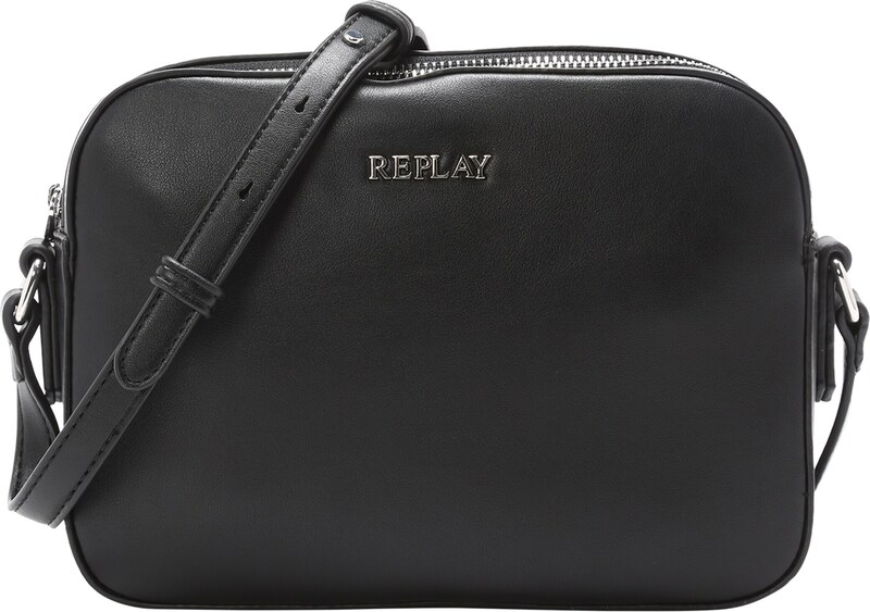 REPLAY Чанта с презрамки черно / сребърно