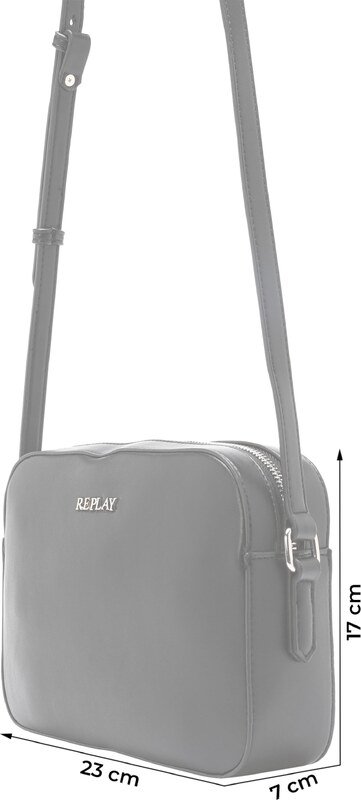 REPLAY Чанта с презрамки черно / сребърно