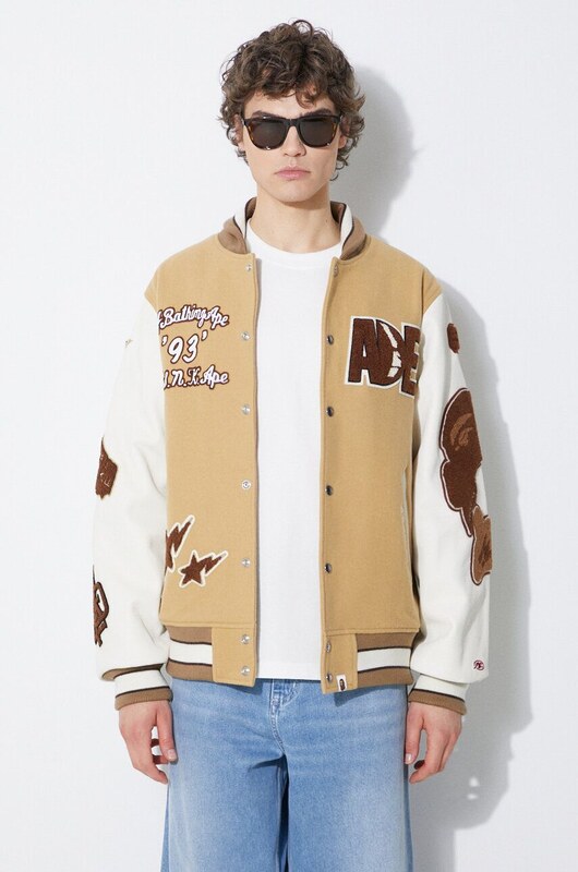 Вълнено яке бомбър A Bathing Ape Bape Multi Motif Varsity