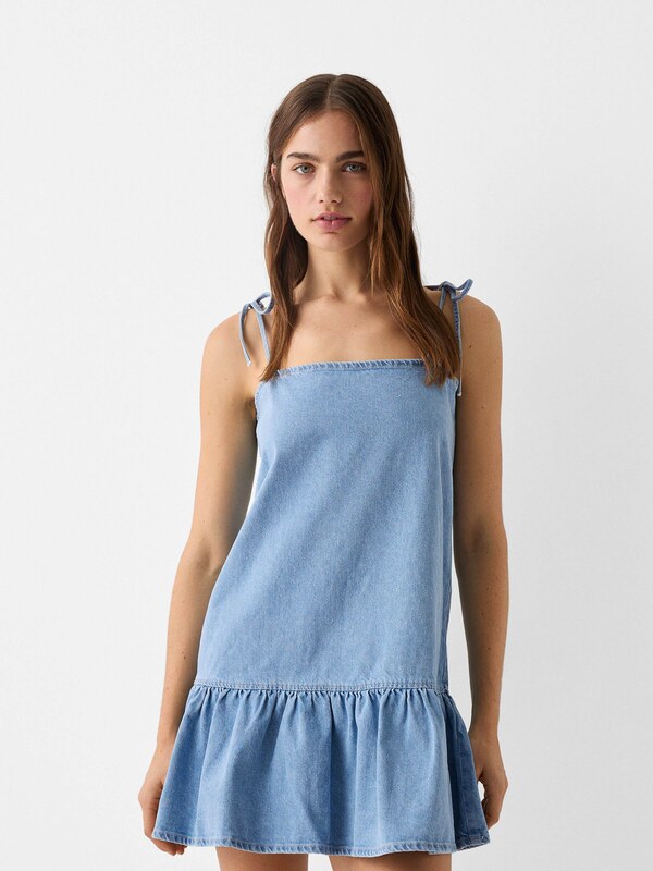 Bershka Рокля син деним