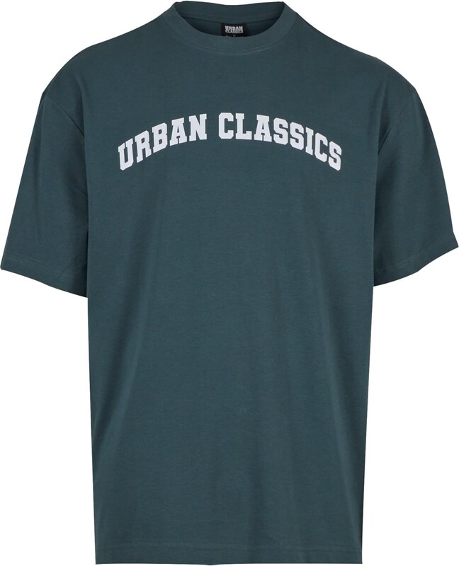 Urban Classics Тениска тъмнозелено / бяло