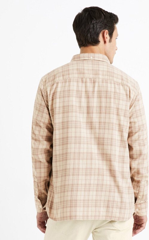 МЪЖЕ Celio Бежова карирана фланелена риза Celio Canewto Bezhov