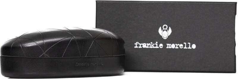Frankie Morello Black Metallic Fiber Men Sunglass
