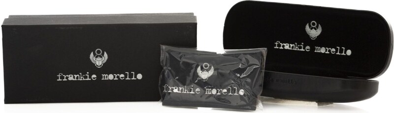 Frankie Morello Black Metallic Fiber Men Sunglass
