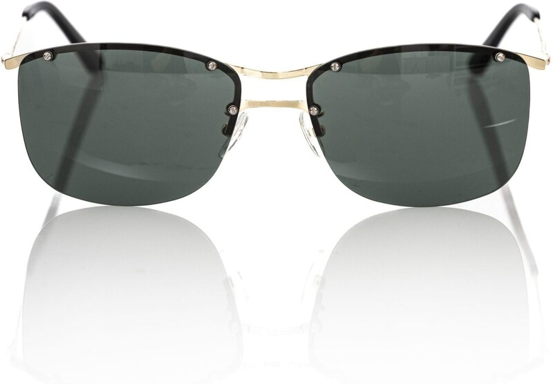 Frankie Morello Black Metallic Fiber Men Sunglass