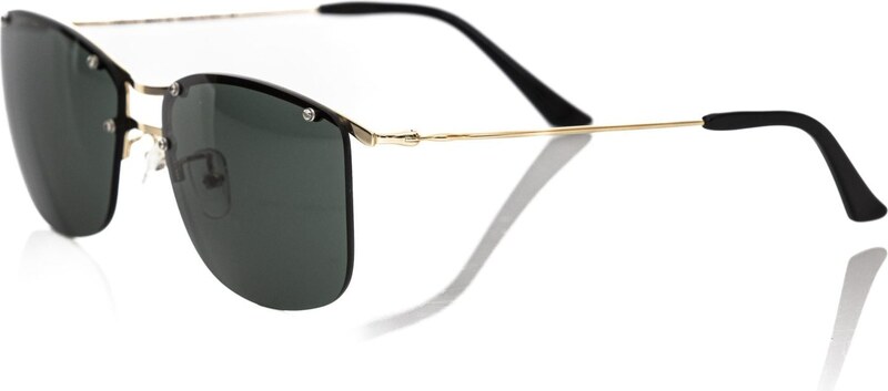 Frankie Morello Black Metallic Fiber Men Sunglass