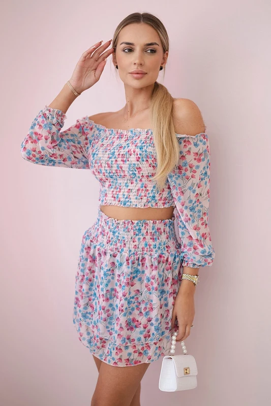 Kesi Set with powder pink flowers