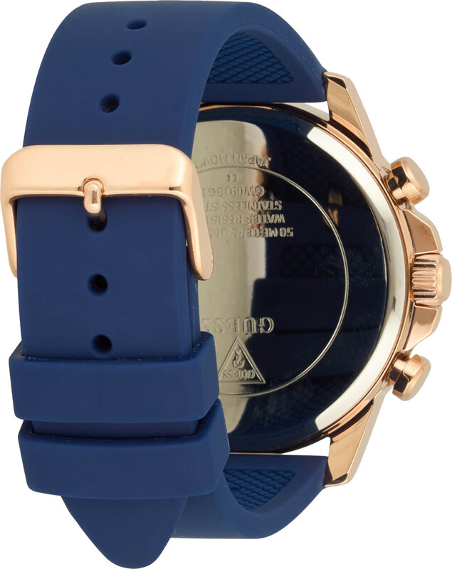 GUESS Аналогов часовник 'Walker' тъмносиньо / розово злато